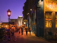 Galveston Strand Near Yaga's Cafe at Night